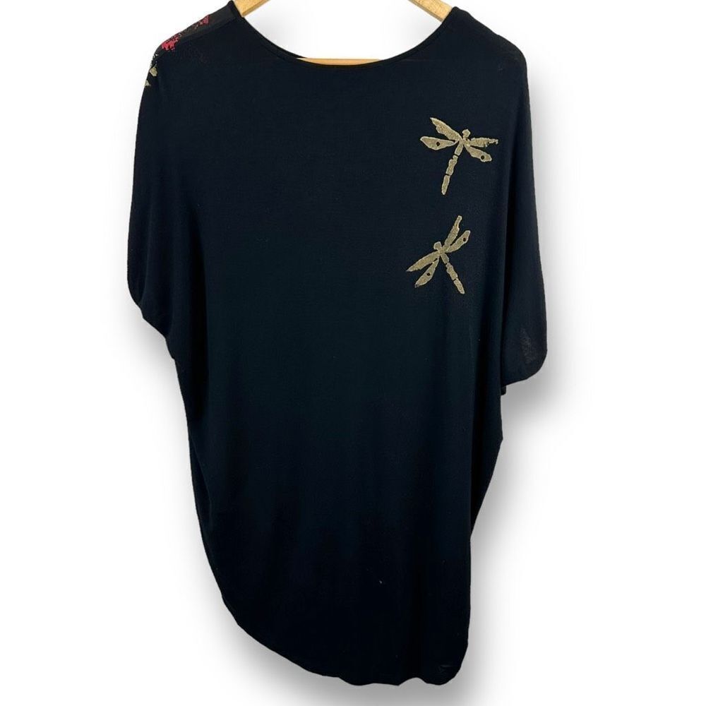 Raffi Dragon Fly Black‎ Silk Top Size L